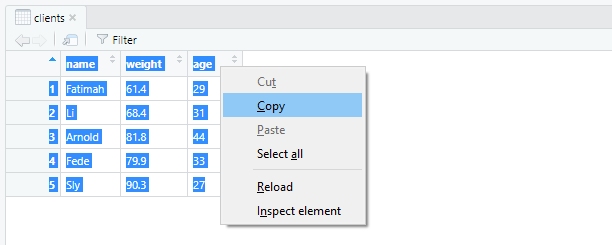 Copy and paste right from your RStudio viewer.